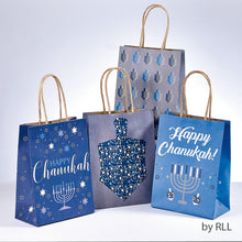 Load image into Gallery viewer, Set of 4 Chanukah Kraft Gift Bags
