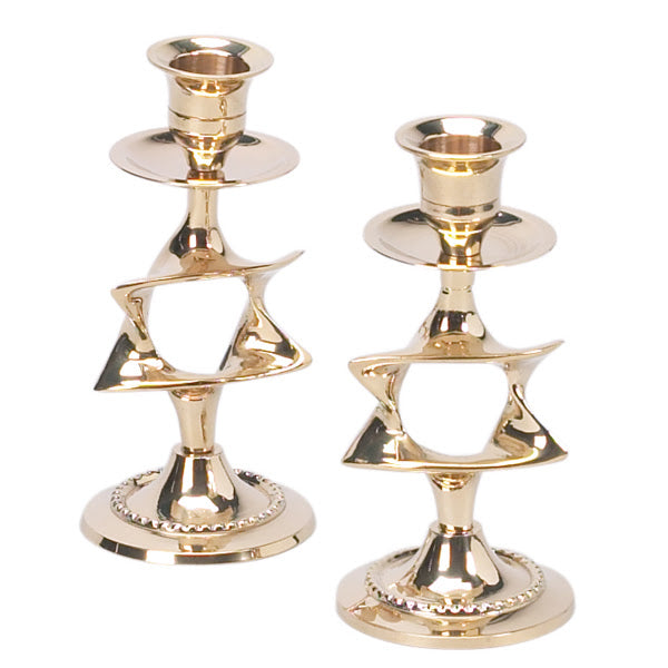 Brass  Star of David Candlesticks